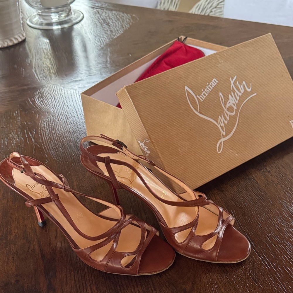 Christian Louboutin Chestnut Strappy Heels